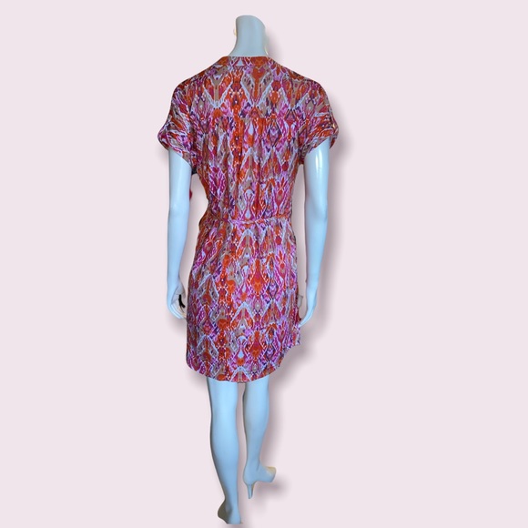 New Directions Petite Dress PS orange and pink patterned - Picture 2 of 5